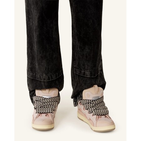 Sneakers Lanvin Curb en cuir rose – Baskets de luxe