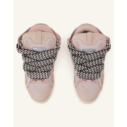 Sneakers Lanvin Curb en cuir rose – Baskets de luxe